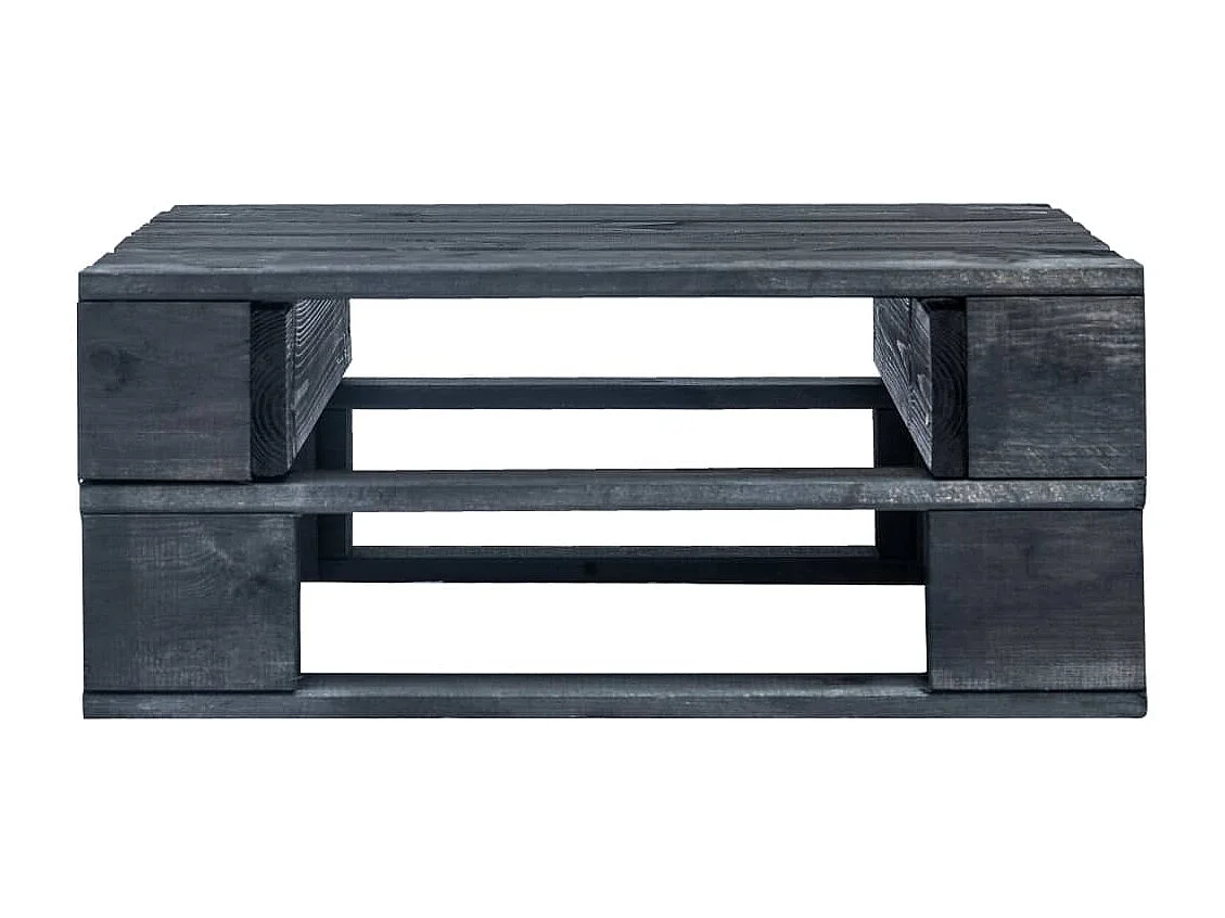 Voetsteun voor een tuinpallet van zwart hout