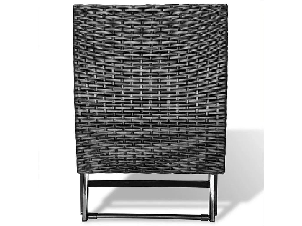 Tabouret pliable Résine tressée Noir