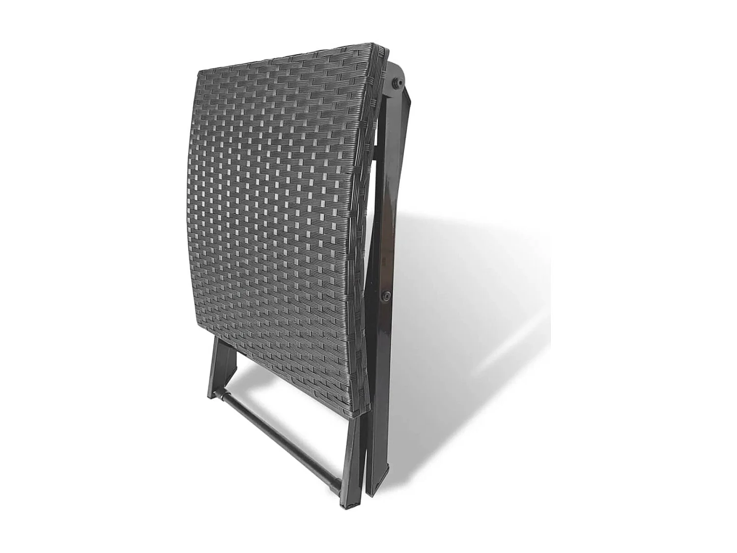 Tabouret pliable Résine tressée Noir