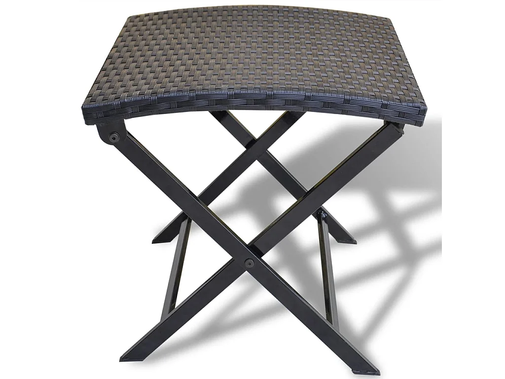 Tabouret pliable Résine tressée Noir