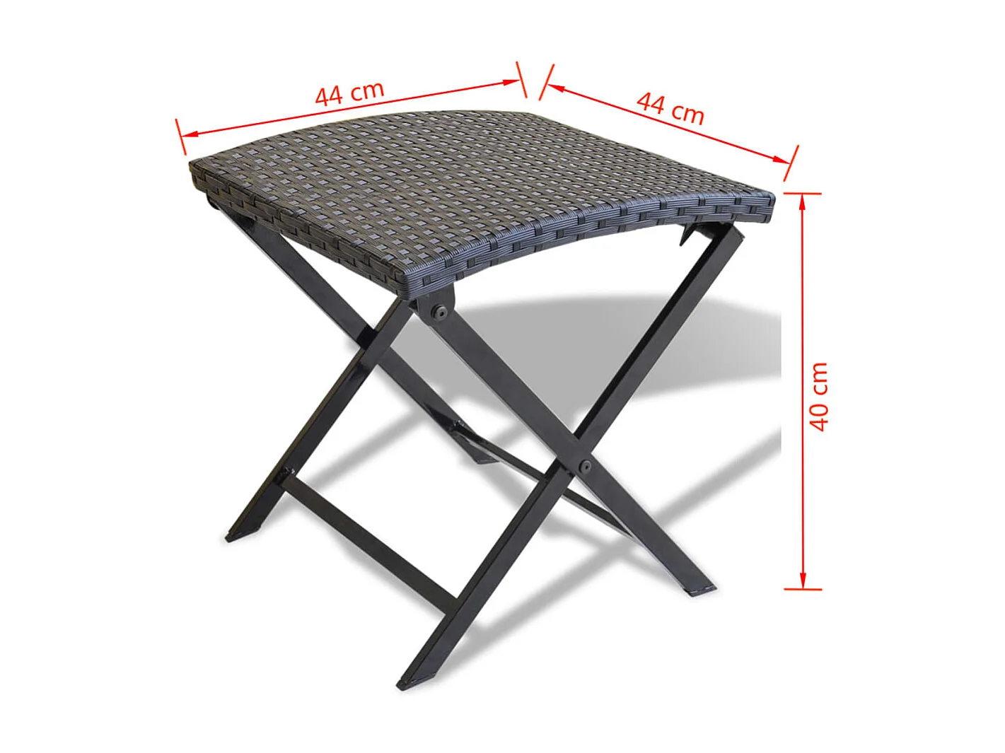 Tabouret pliable Résine tressée Noir