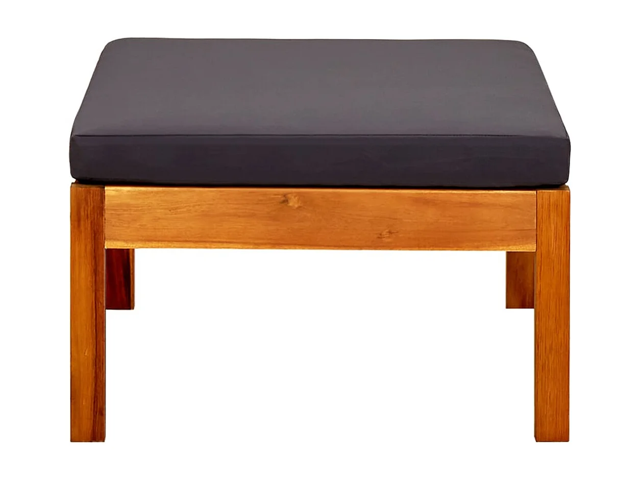 Repose-pieds de jardin lot de 2 Bois d'acacia massif