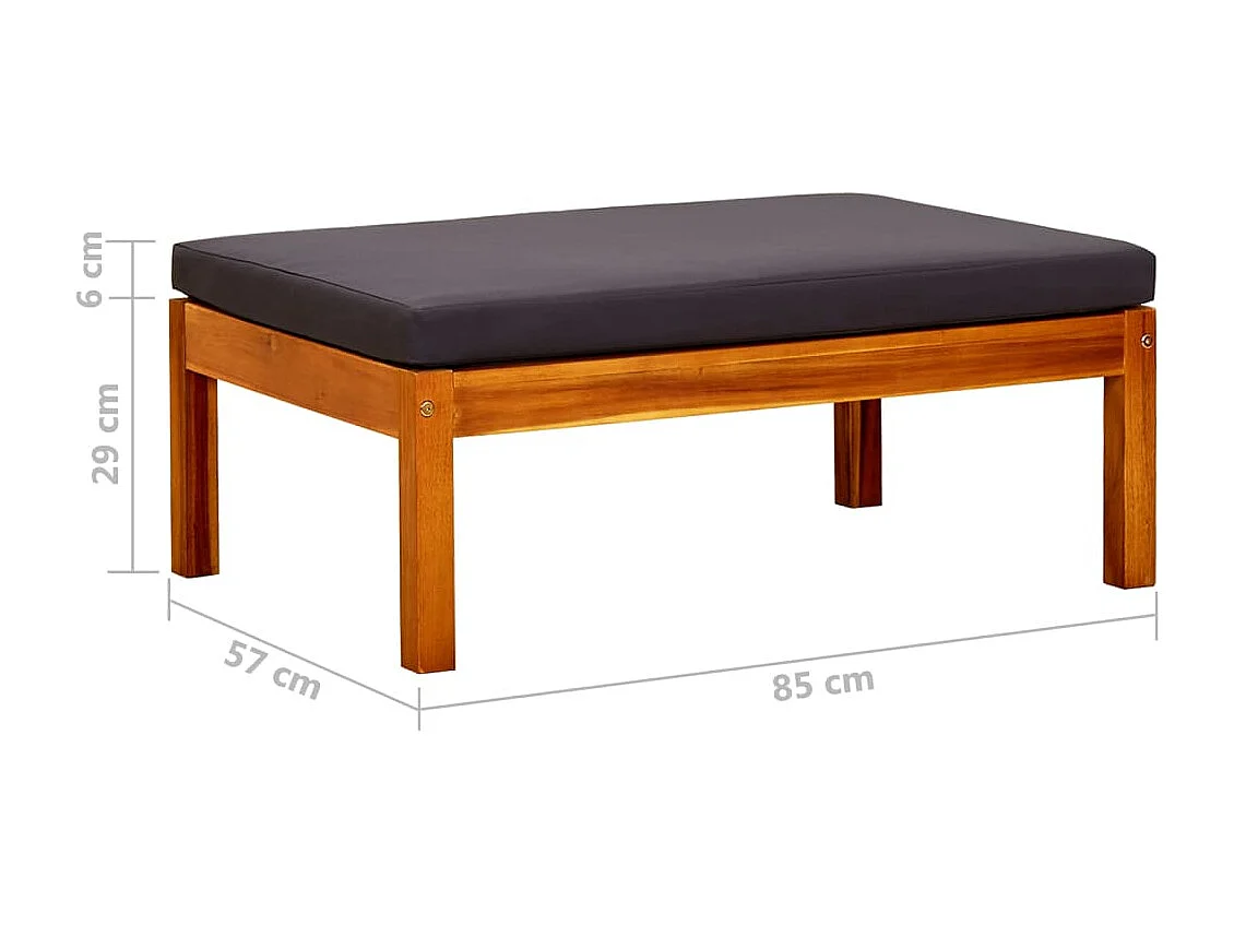 Repose-pieds de jardin lot de 2 Bois d'acacia massif