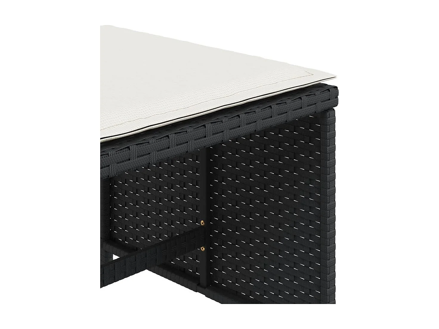 Tabourets de jardin et coussins lot de 4 noir 40x40x35 cm rotin