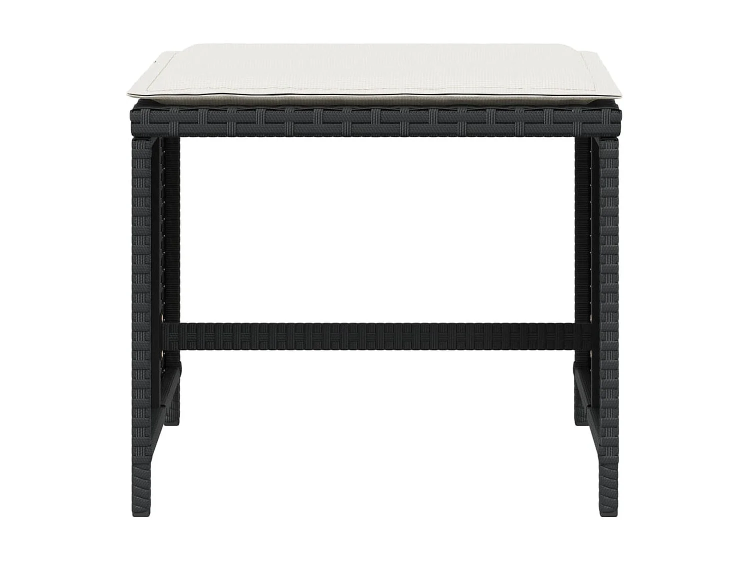 Tabourets de jardin et coussins lot de 4 noir 40x40x35 cm rotin