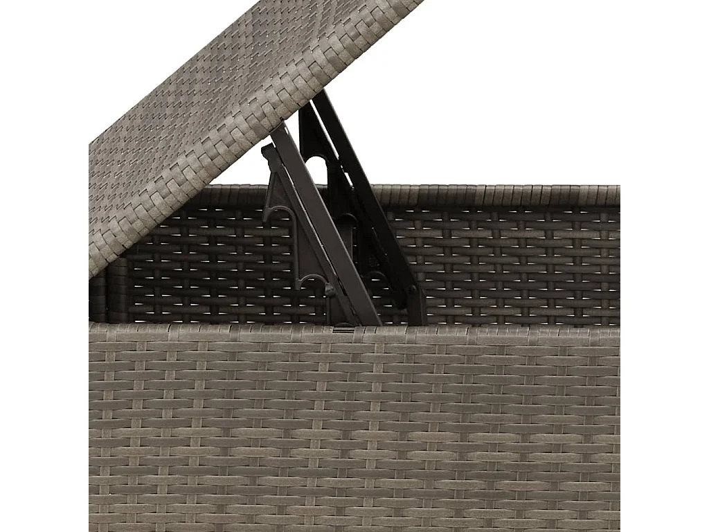 Tabouret de jardin avec coussin gris 55x55x37 cm résine tressée