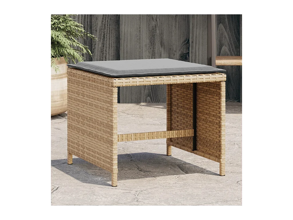 Set di 4 cuscini per sgabelli da giardino beige mix 41x41x36 cm