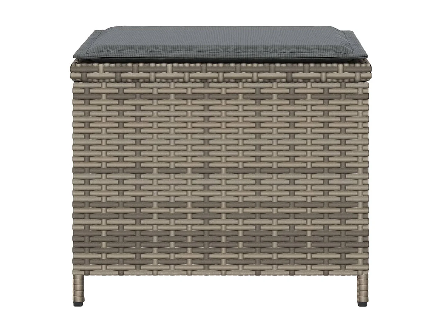 Tabourets de jardin et coussins lot de 4 gris 41x41x36 cm rotin