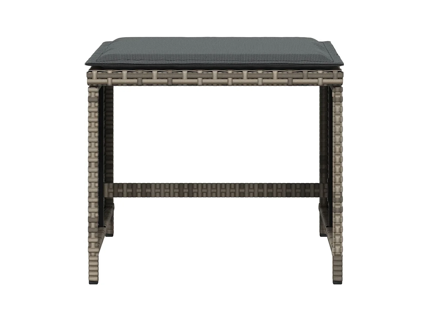 Tuinkrukjes en kussens set van 4 grijs 41x41x36 cm rotan