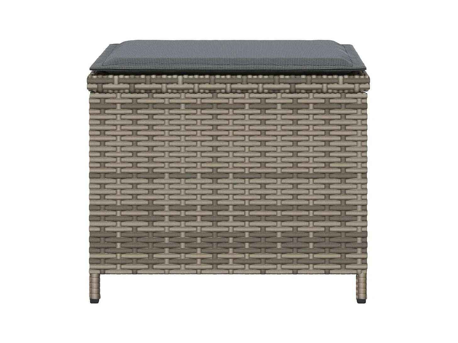 Tuinkrukjes en kussens set van 4 grijs 41x41x36 cm rotan