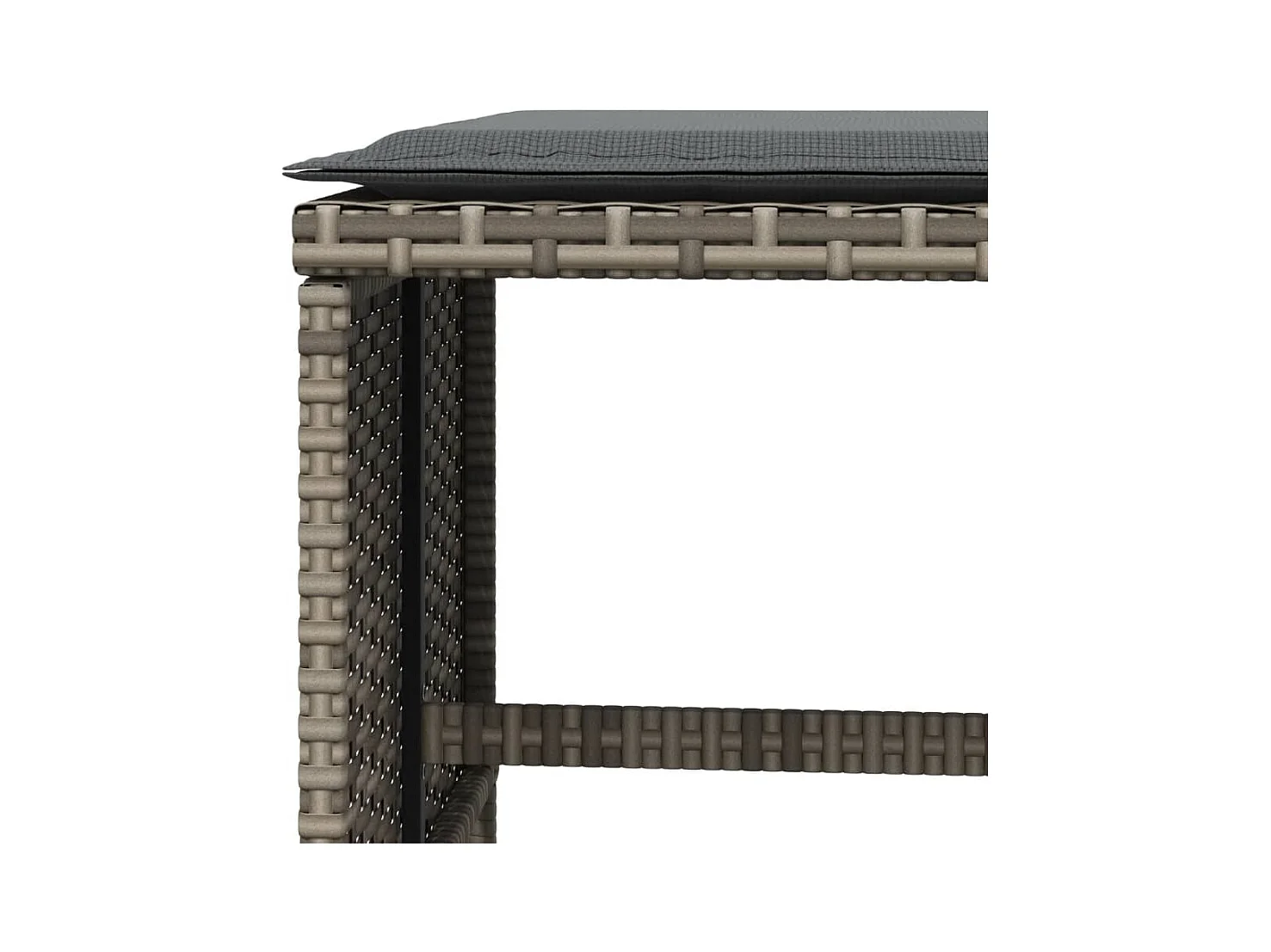 Tuinkrukjes en kussens set van 4 grijs 41x41x36 cm rotan