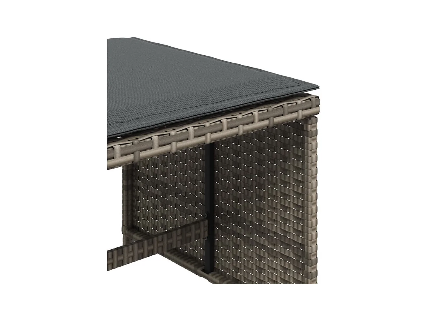 Tuinkrukjes en kussens set van 4 grijs 41x41x36 cm rotan