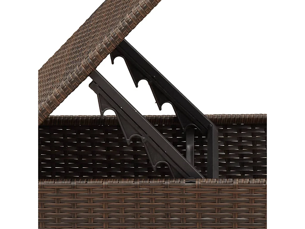 Tabouret de jardin avec coussin brun 55x55x37 cm résine tressée