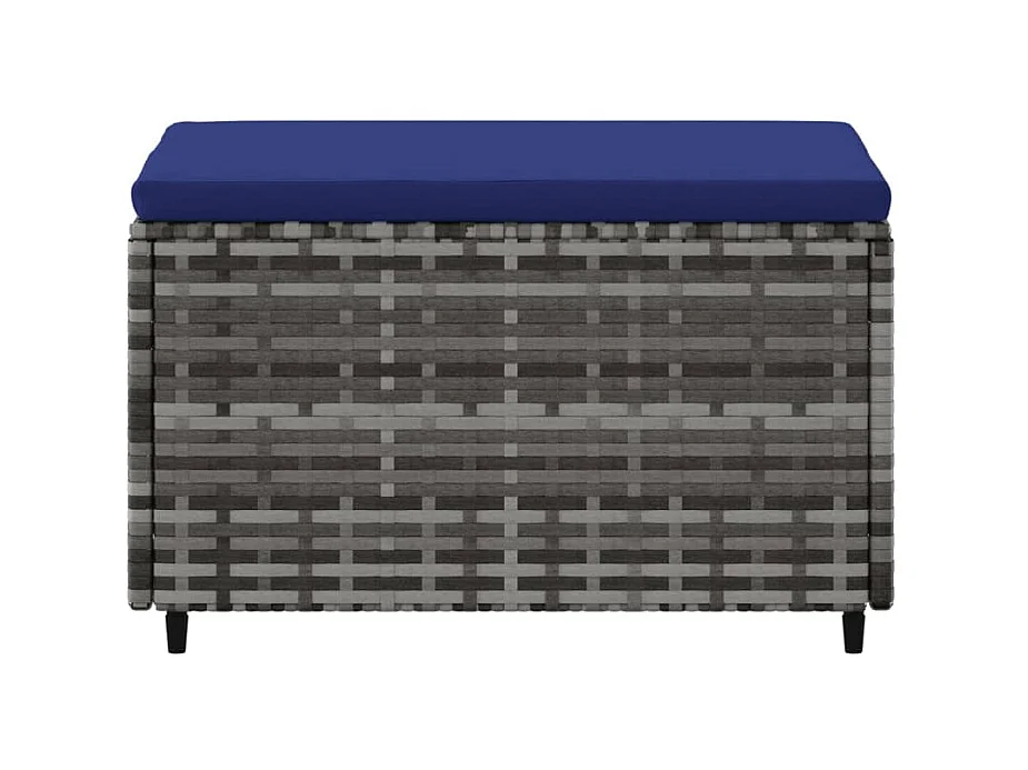 Repose-pieds de jardin et coussins lot de 2 gris résine tressée