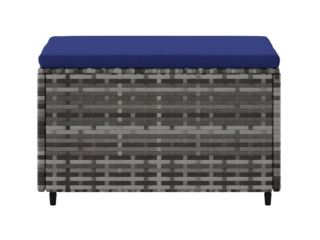 Repose-pieds de jardin et coussins lot de 2 gris résine tressée