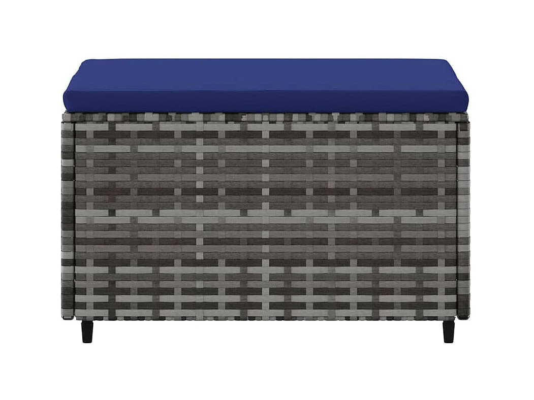 Repose-pieds de jardin et coussins lot de 2 gris résine tressée