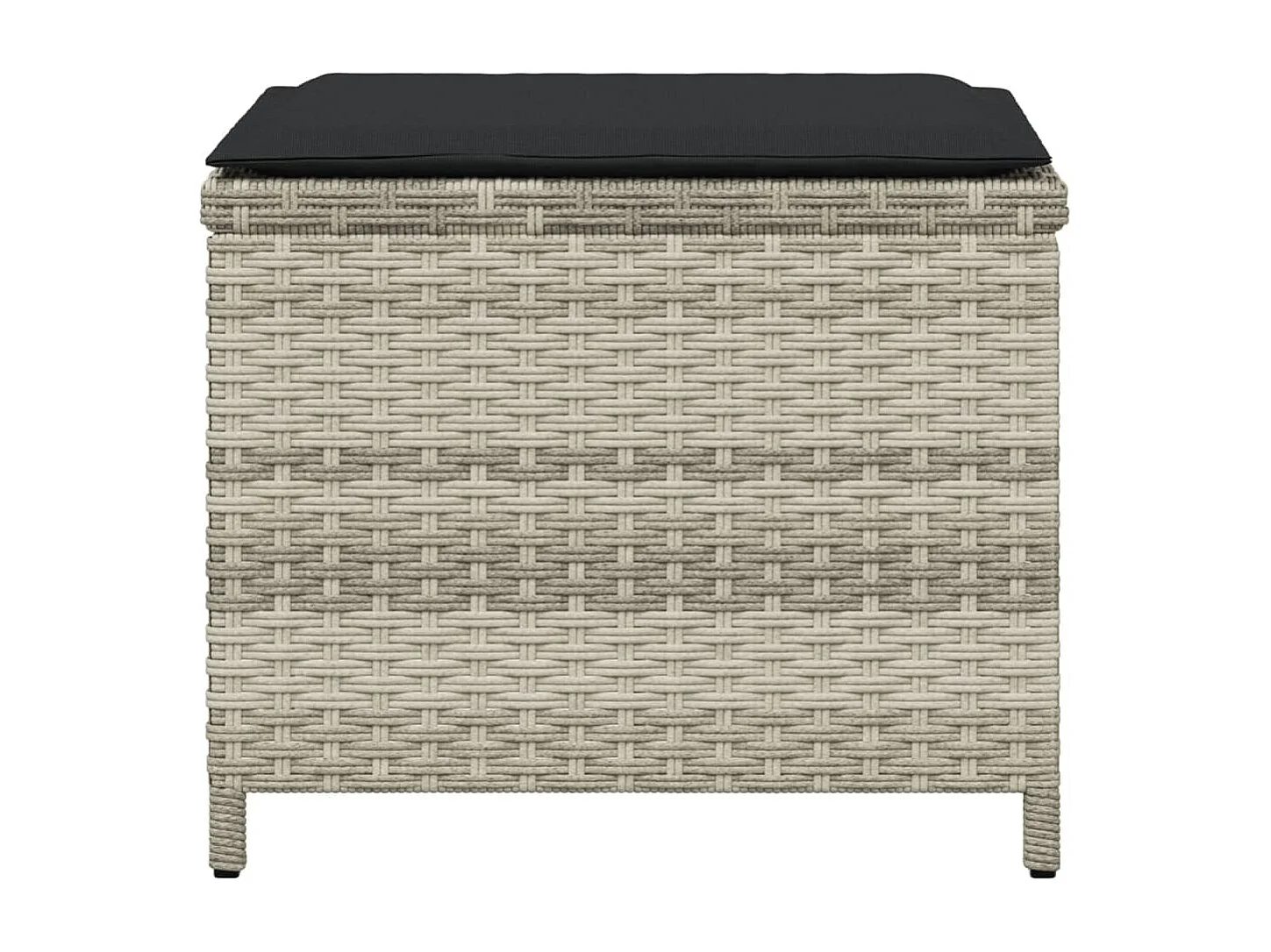 Set de 4 taburetes y cojines de jardín gris claro 41x41x36 cm