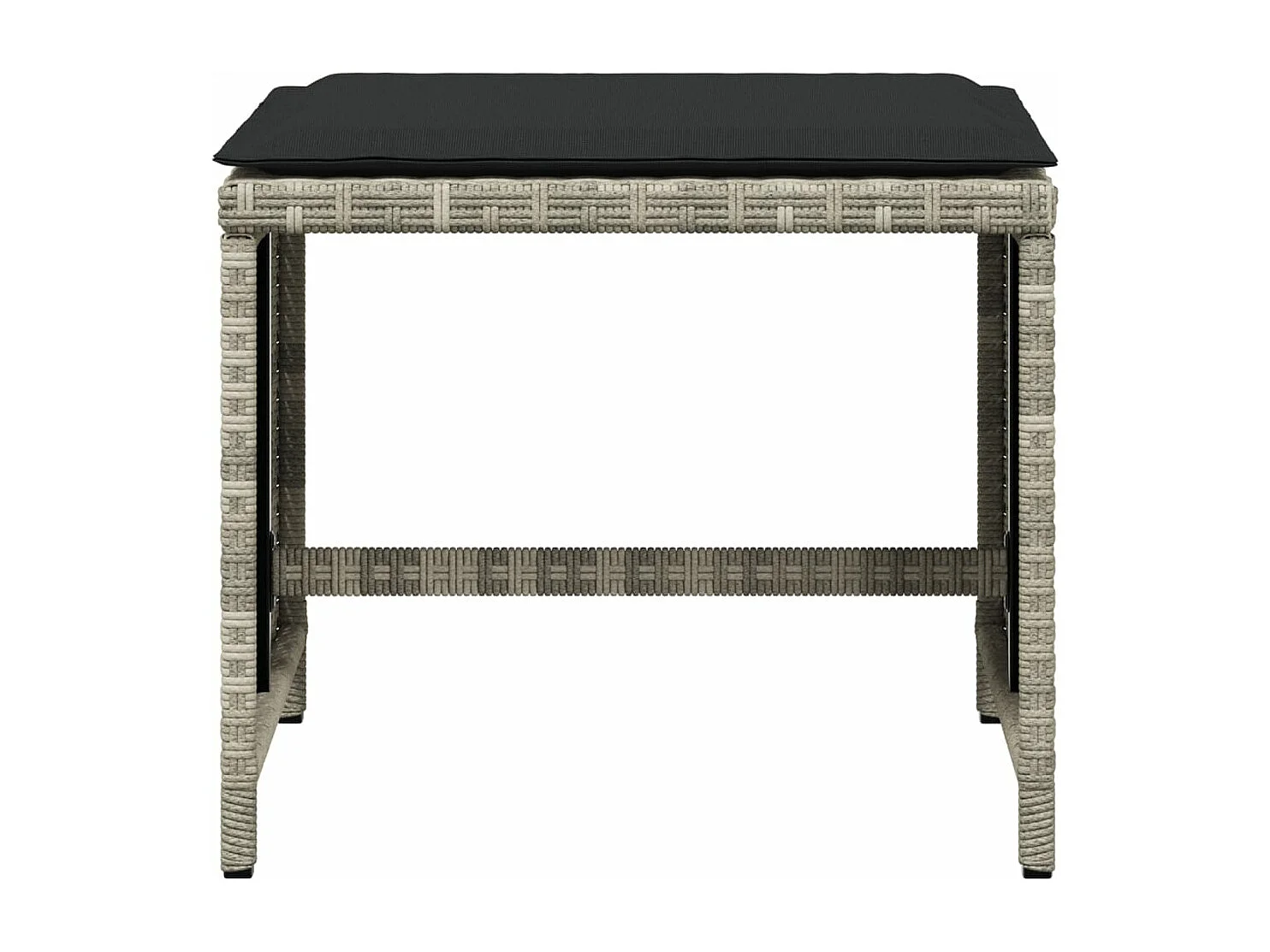 Tabourets de jardin et coussins lot de 4 gris clair 41x41x36 cm