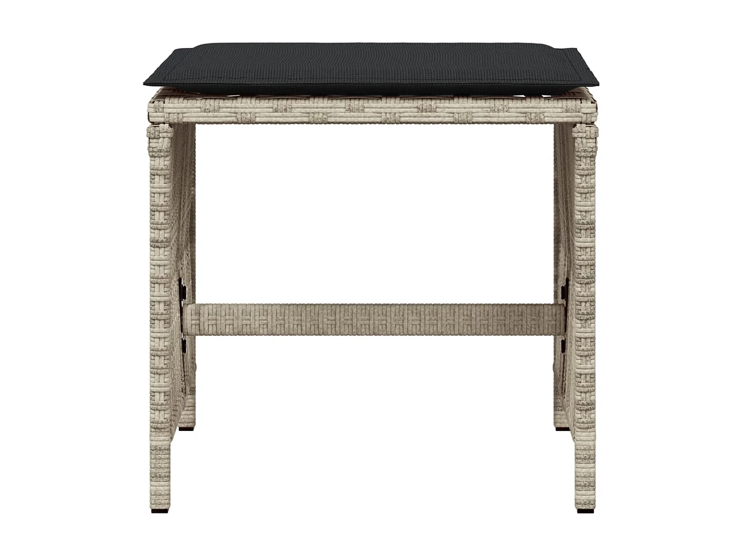 Set de 4 taburetes y cojines de jardín gris claro 41x41x36 cm