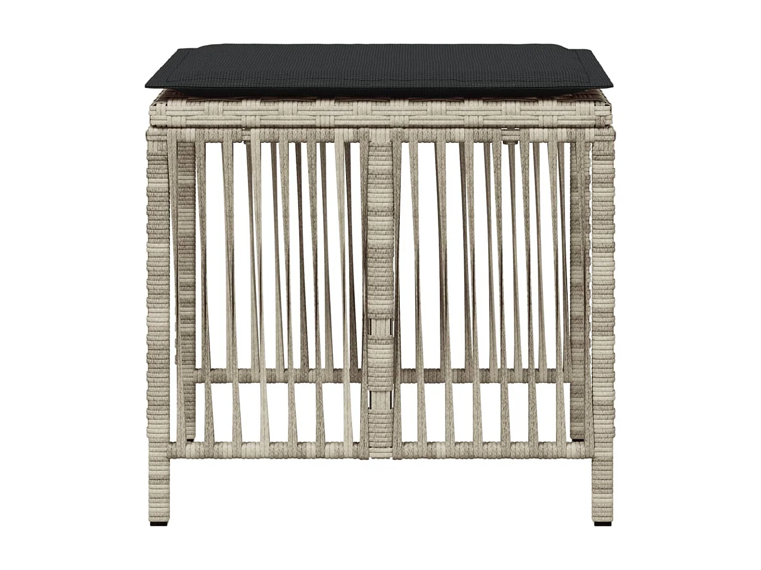 Tabourets de jardin et coussins lot de 4 gris clair 41x41x36 cm