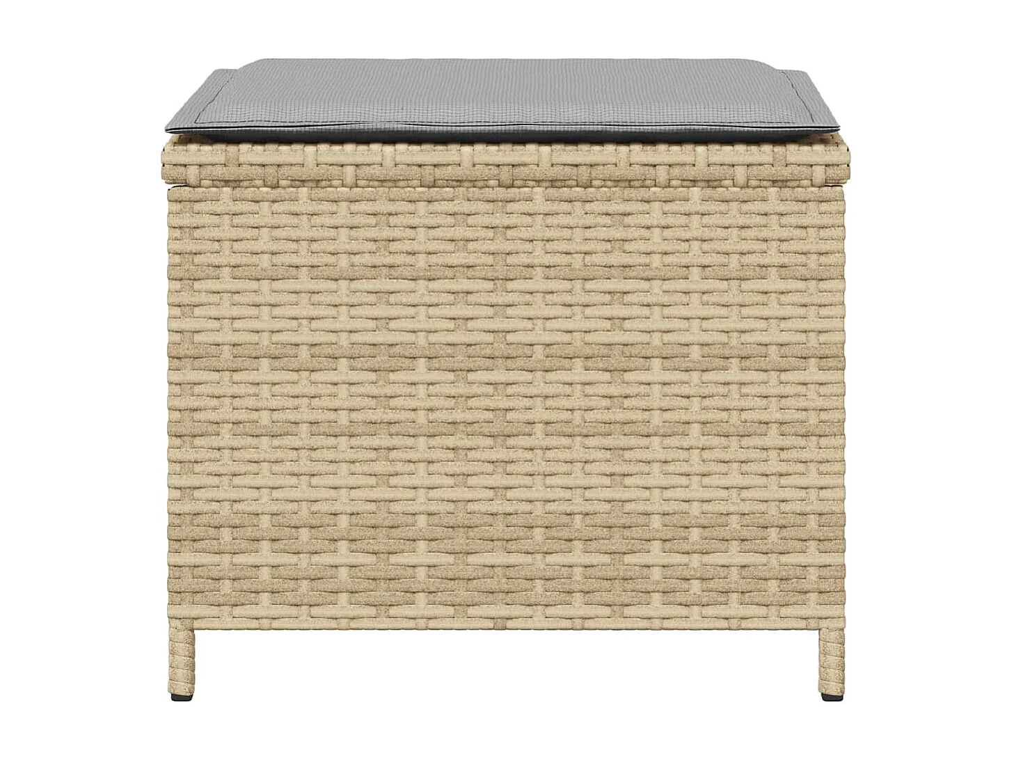 Tabourets de jardin et coussins lot de 4 mélange beige rotin