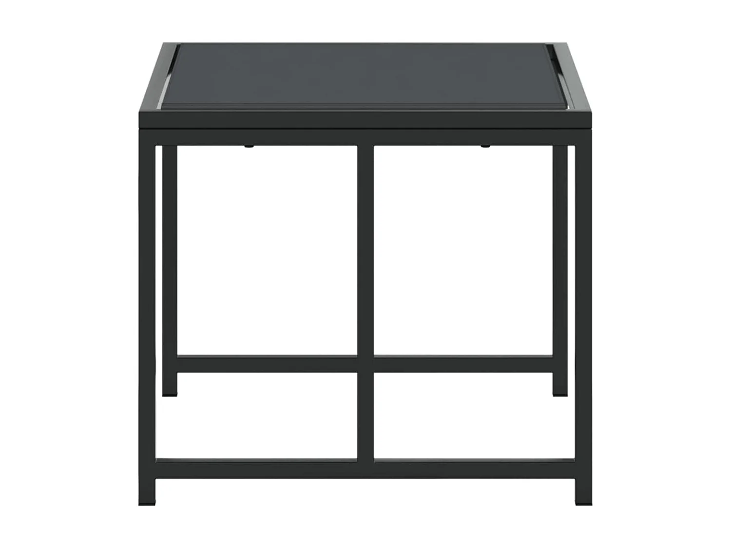 Tabourets de jardin 4 pcs noir acier et textilène