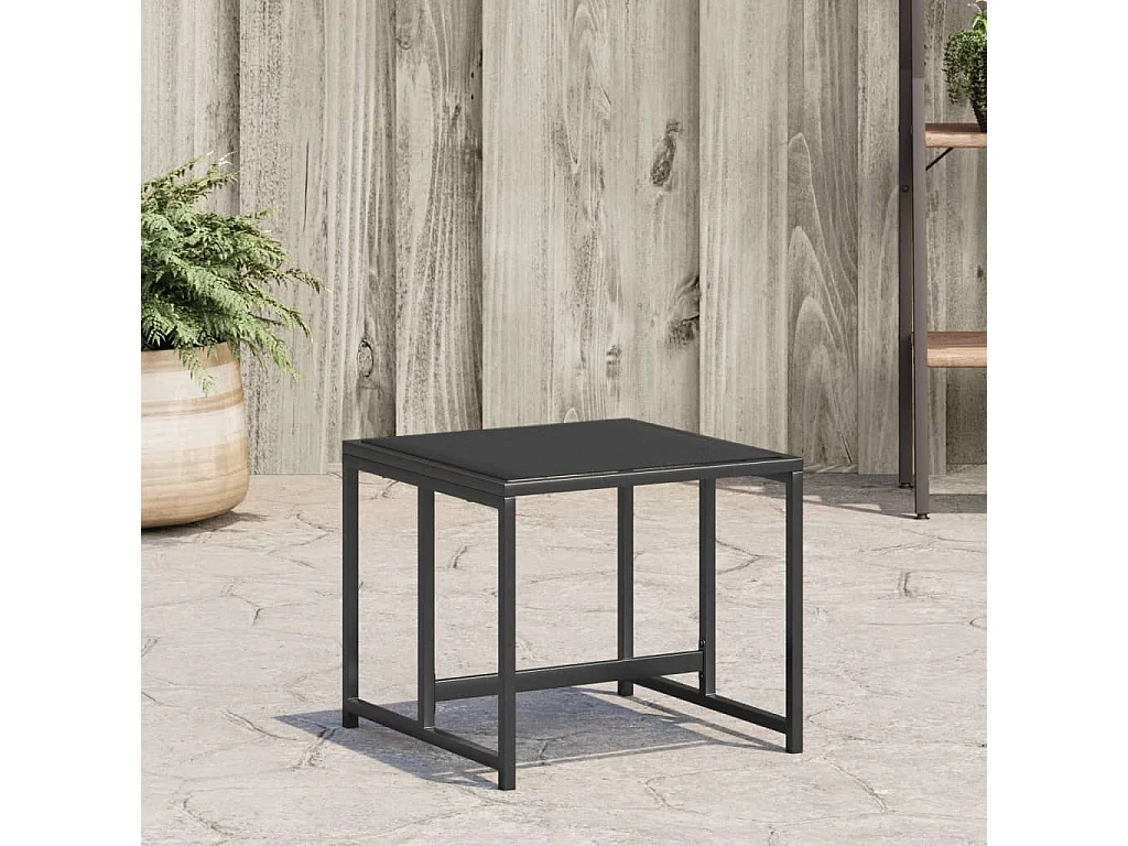 Tabourets de jardin 4 pcs noir acier et textilène