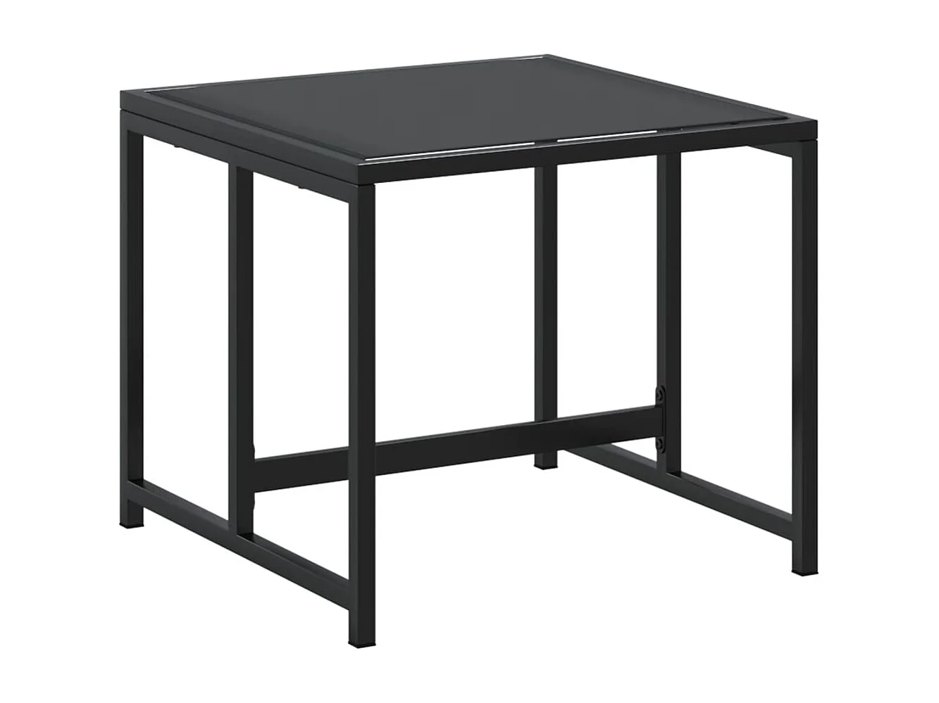 Tabourets de jardin 4 pcs noir acier et textilène