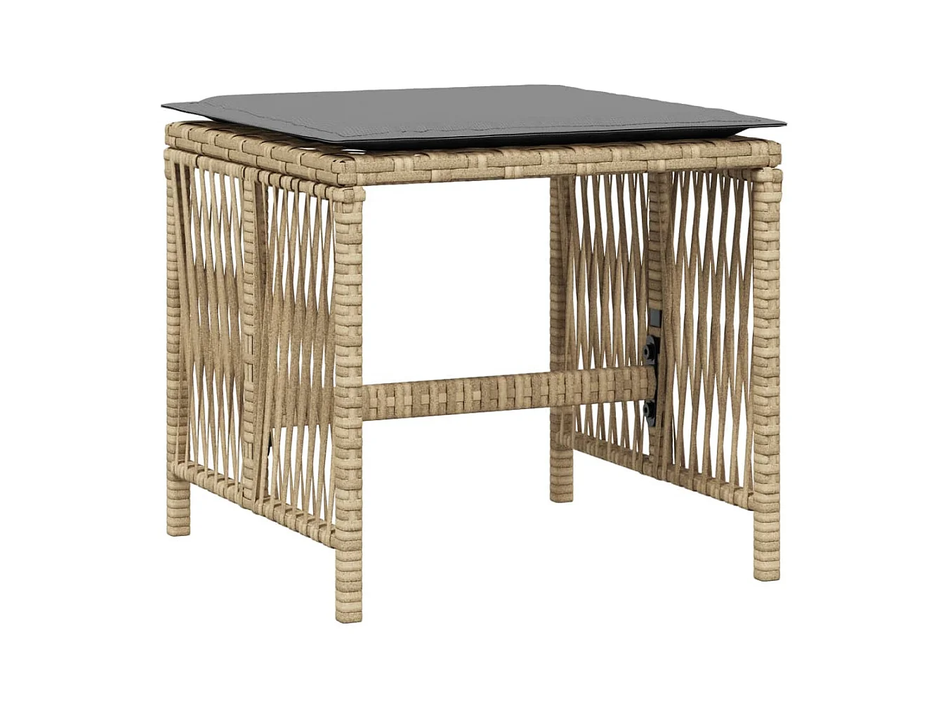 Tabourets jardin et coussins lot de 4 mélange beige 41x41x36 cm