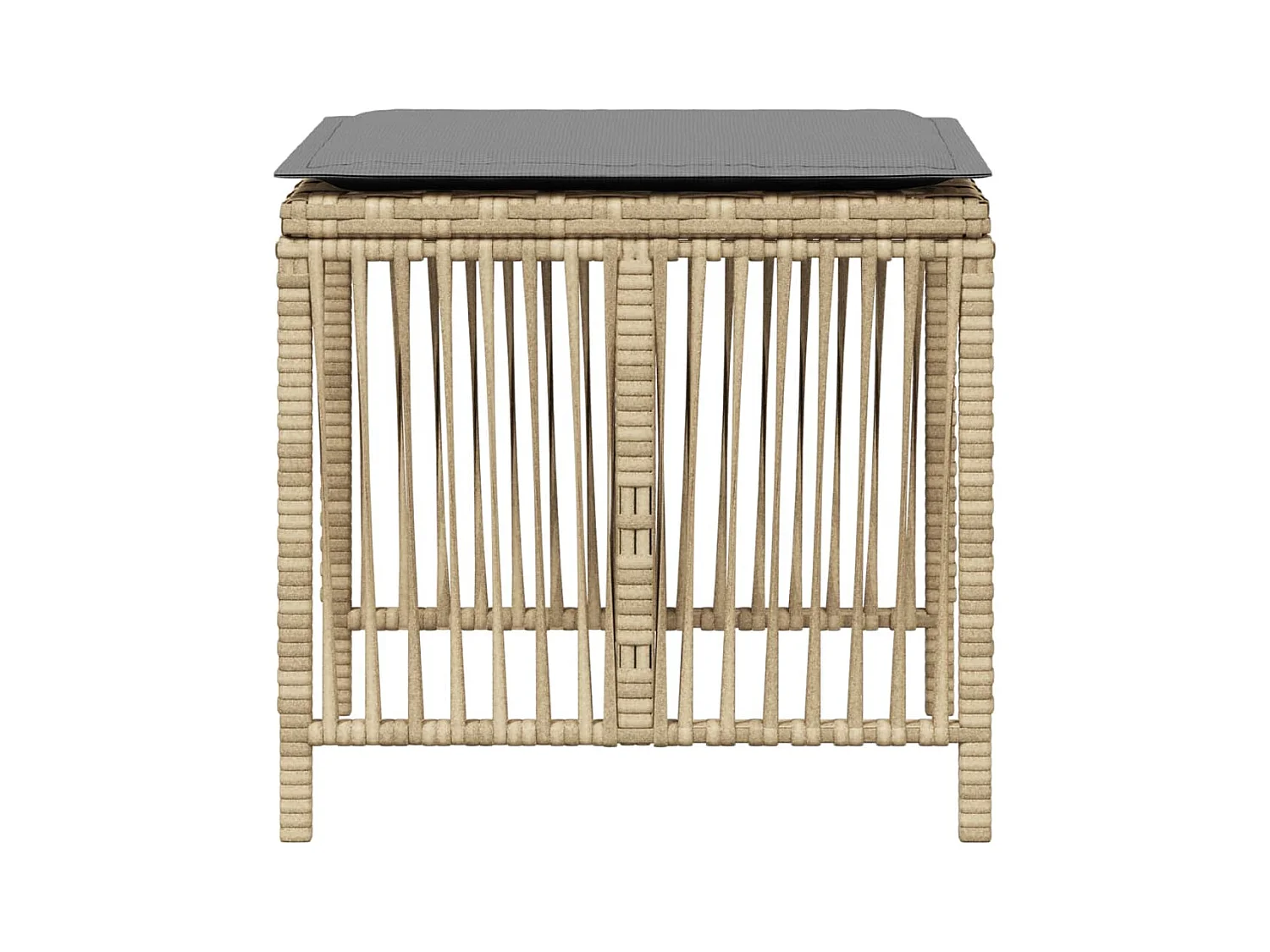 Tabourets jardin et coussins lot de 4 mélange beige 41x41x36 cm
