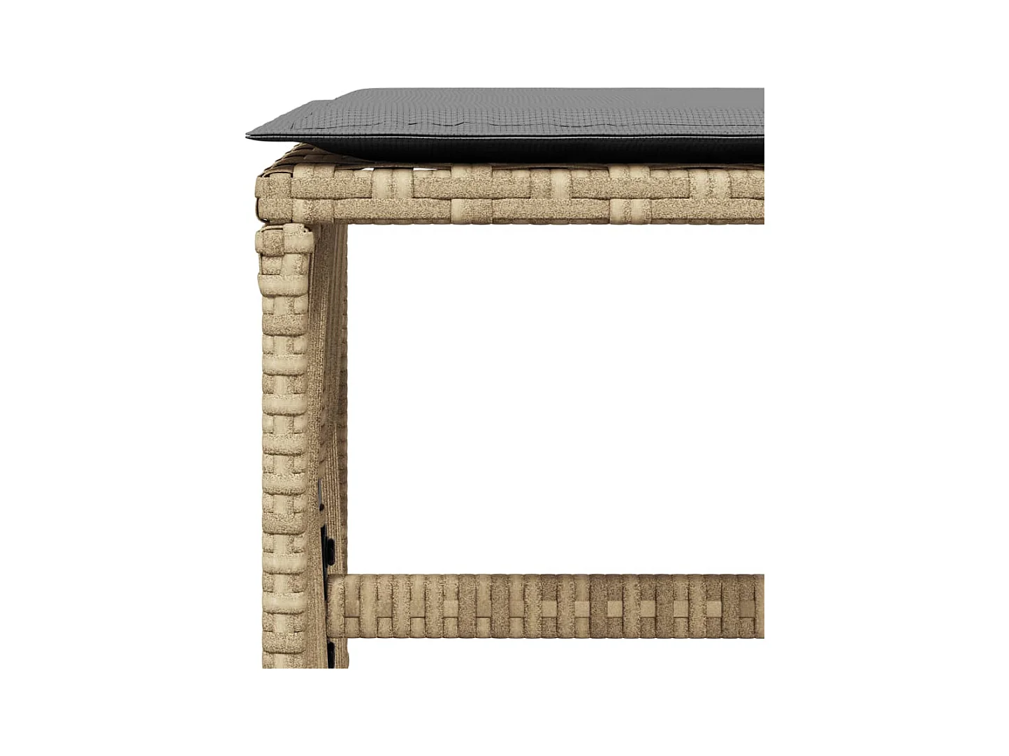Tabourets jardin et coussins lot de 4 mélange beige 41x41x36 cm