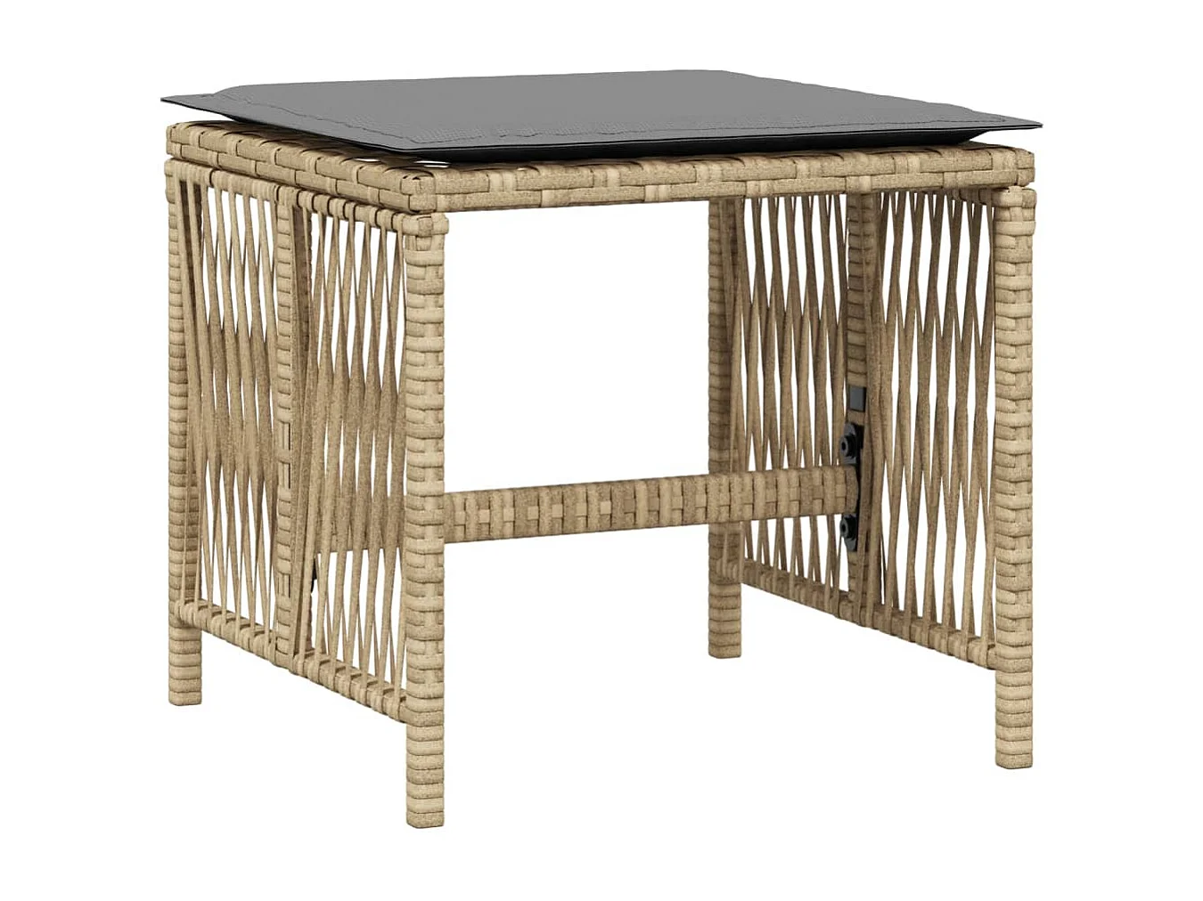 Tabourets jardin et coussins lot de 4 mélange beige 41x41x36 cm