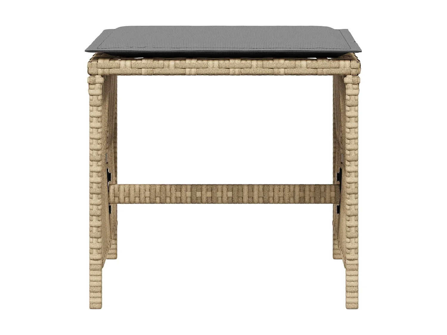 Tabourets jardin et coussins lot de 4 mélange beige 41x41x36 cm