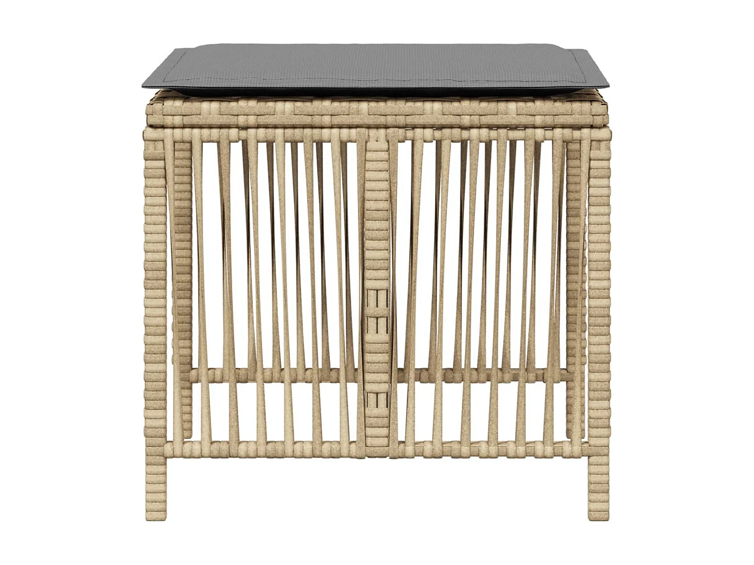 Tabourets jardin et coussins lot de 4 mélange beige 41x41x36 cm