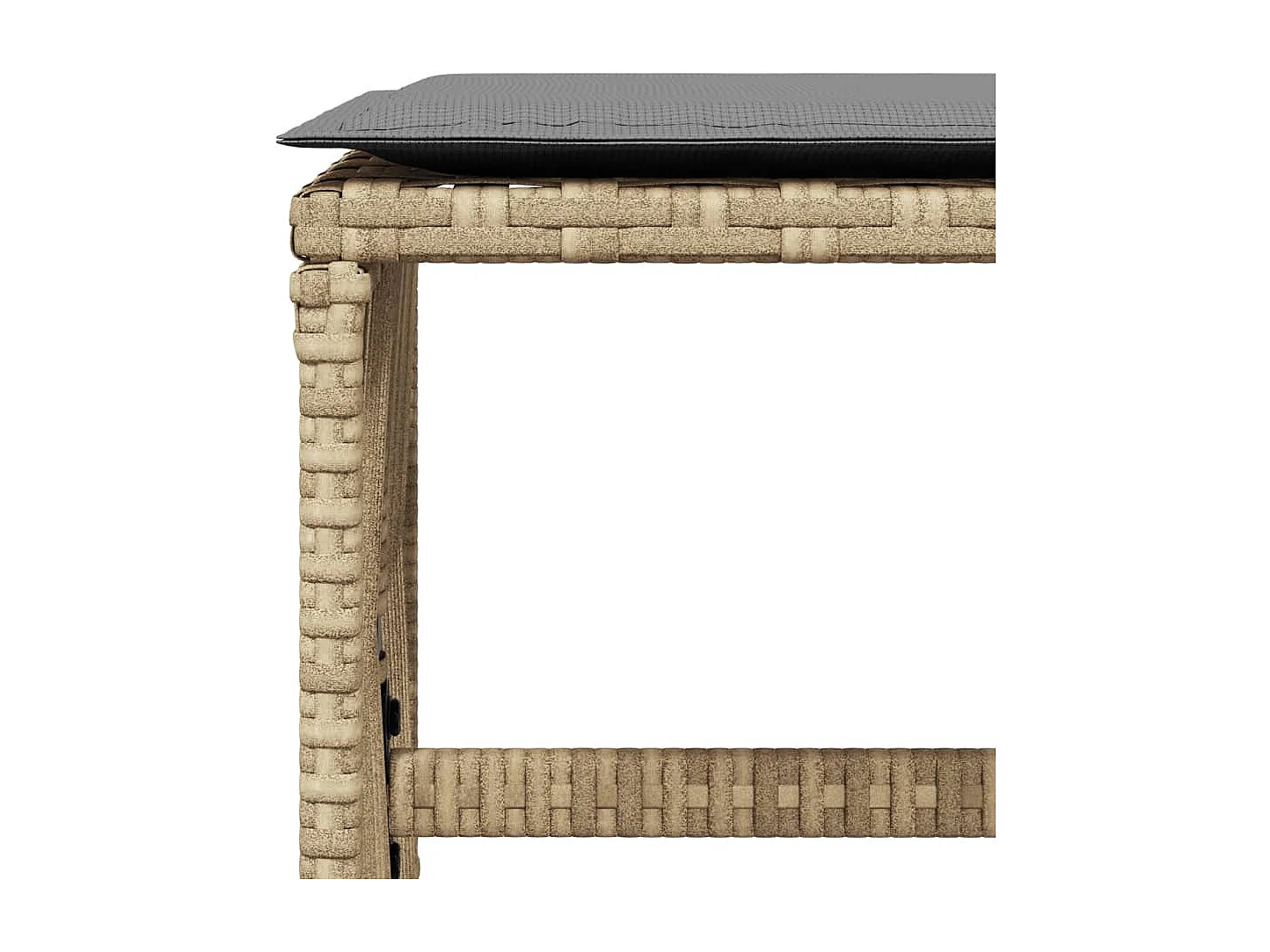 Tabourets jardin et coussins lot de 4 mélange beige 41x41x36 cm
