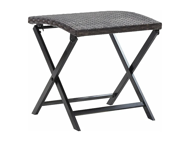 Taburete plegable Resina tejida Marrón