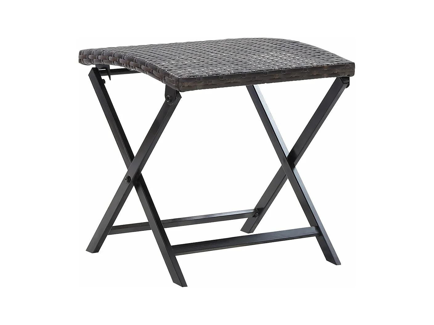 Tabouret pliable Résine tressée Marron