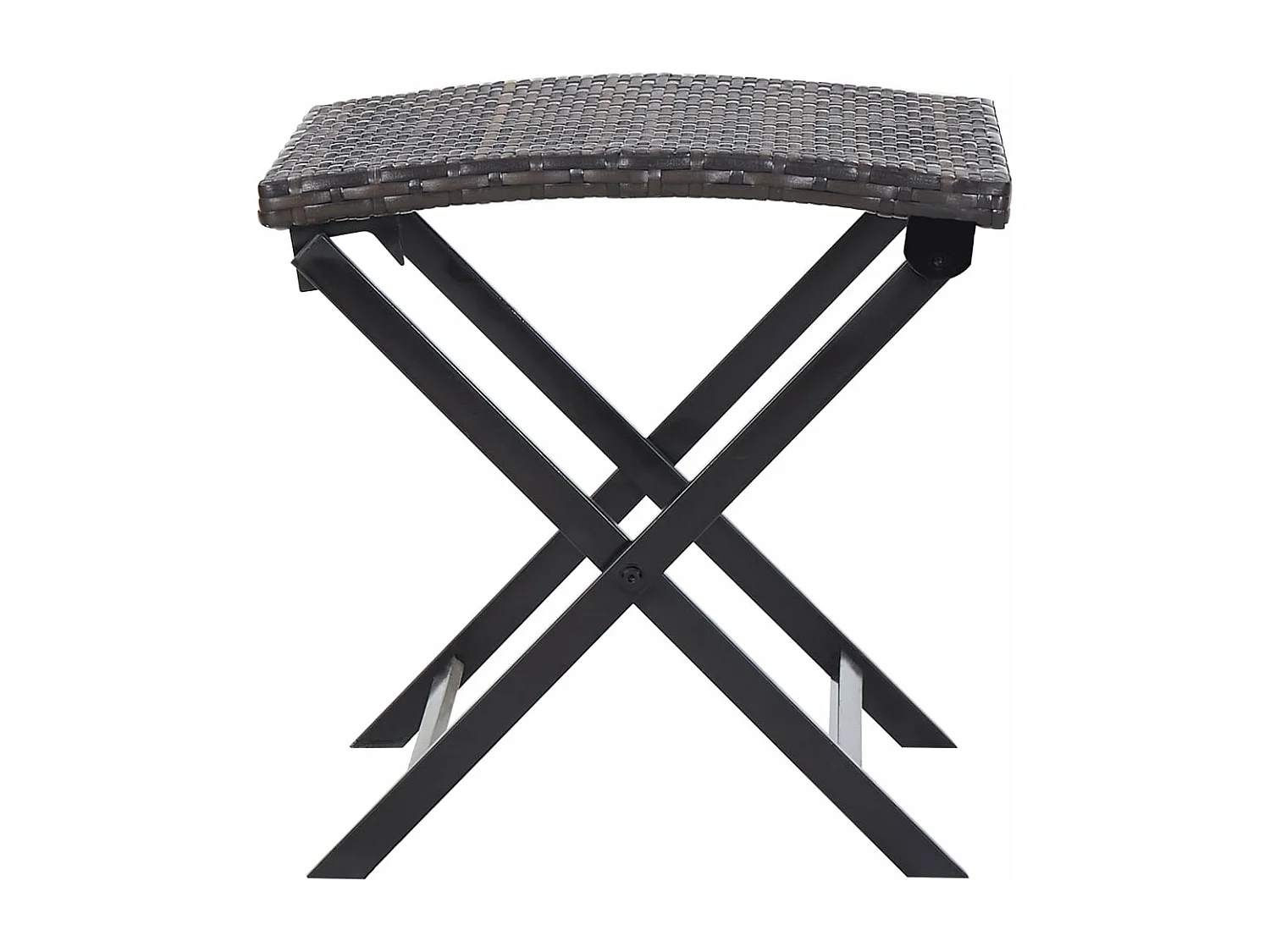 Tabouret pliable Résine tressée Marron