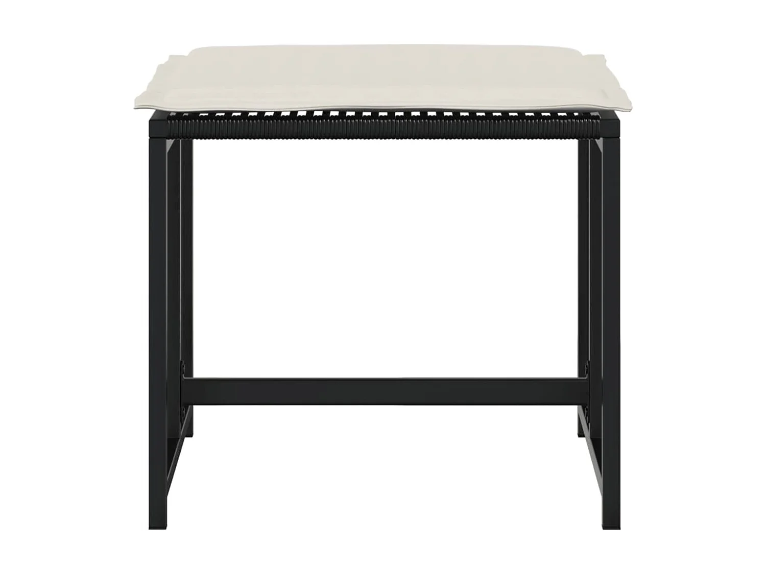 Tabourets de jardin avec coussins lot de 4 noir résine tressée