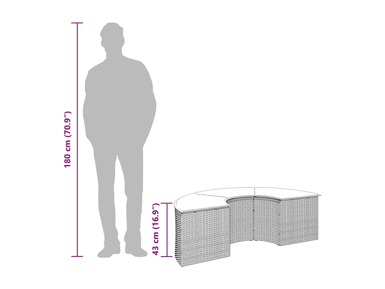 Repose-pieds de jardin avec coussin beige résine tressée