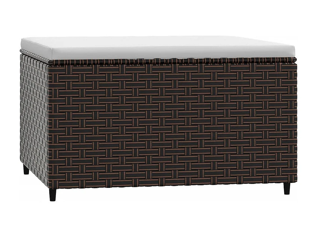 Repose-pieds de jardin coussins lot de 2 marron résine tressée