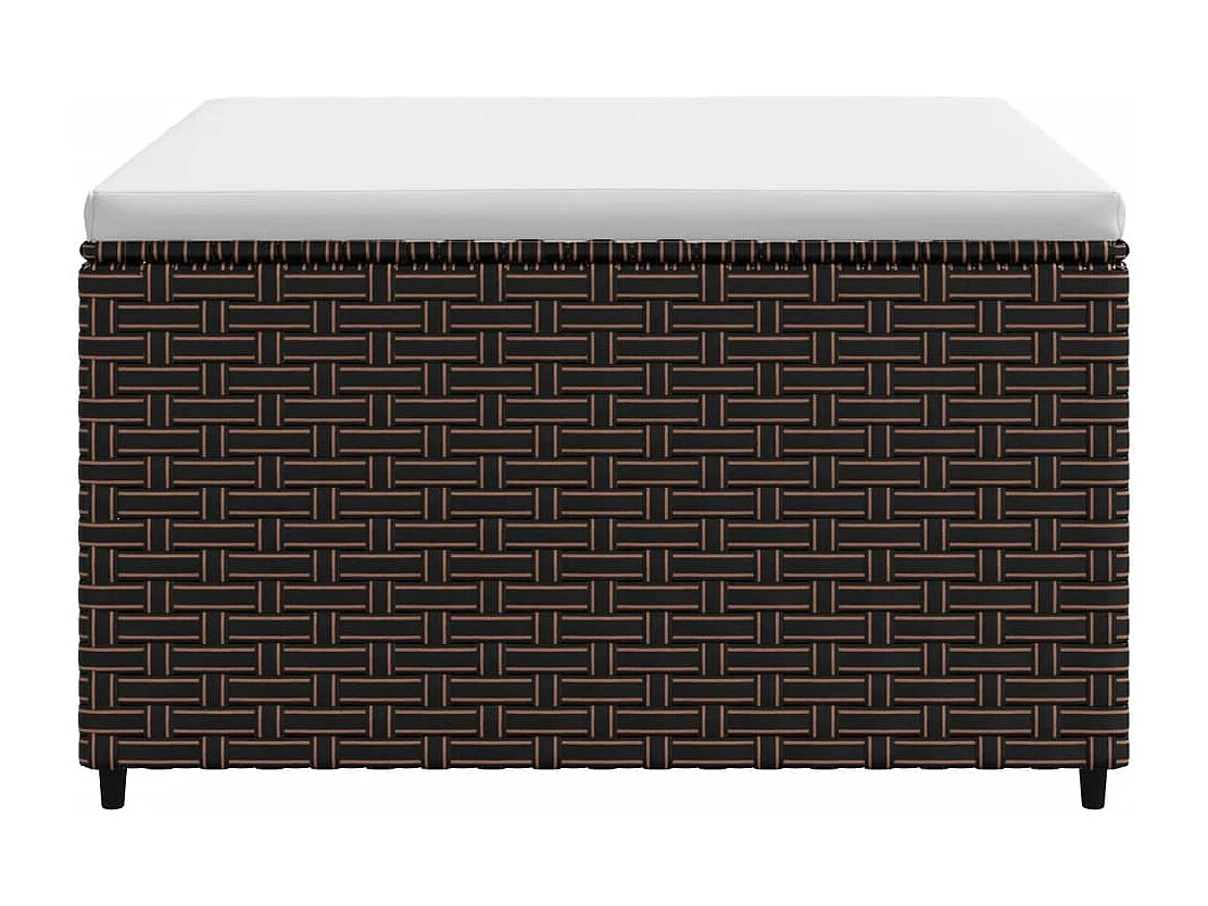 Repose-pieds de jardin coussins lot de 2 marron résine tressée