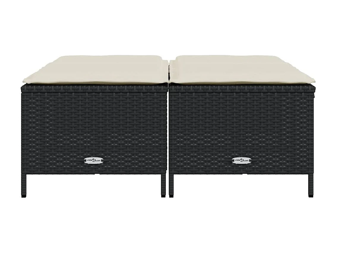 Tuinkrukjes met kussens set van 4 zwart geweven hars