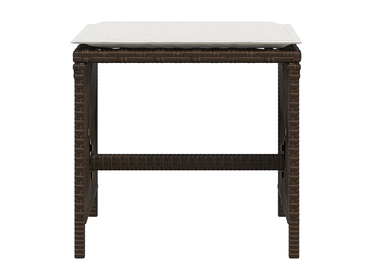 Tabourets de jardin et coussins lot de 4 marron résine tressée