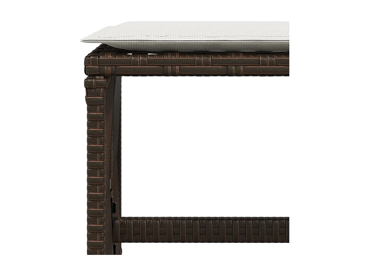 Tabourets de jardin et coussins lot de 4 marron résine tressée