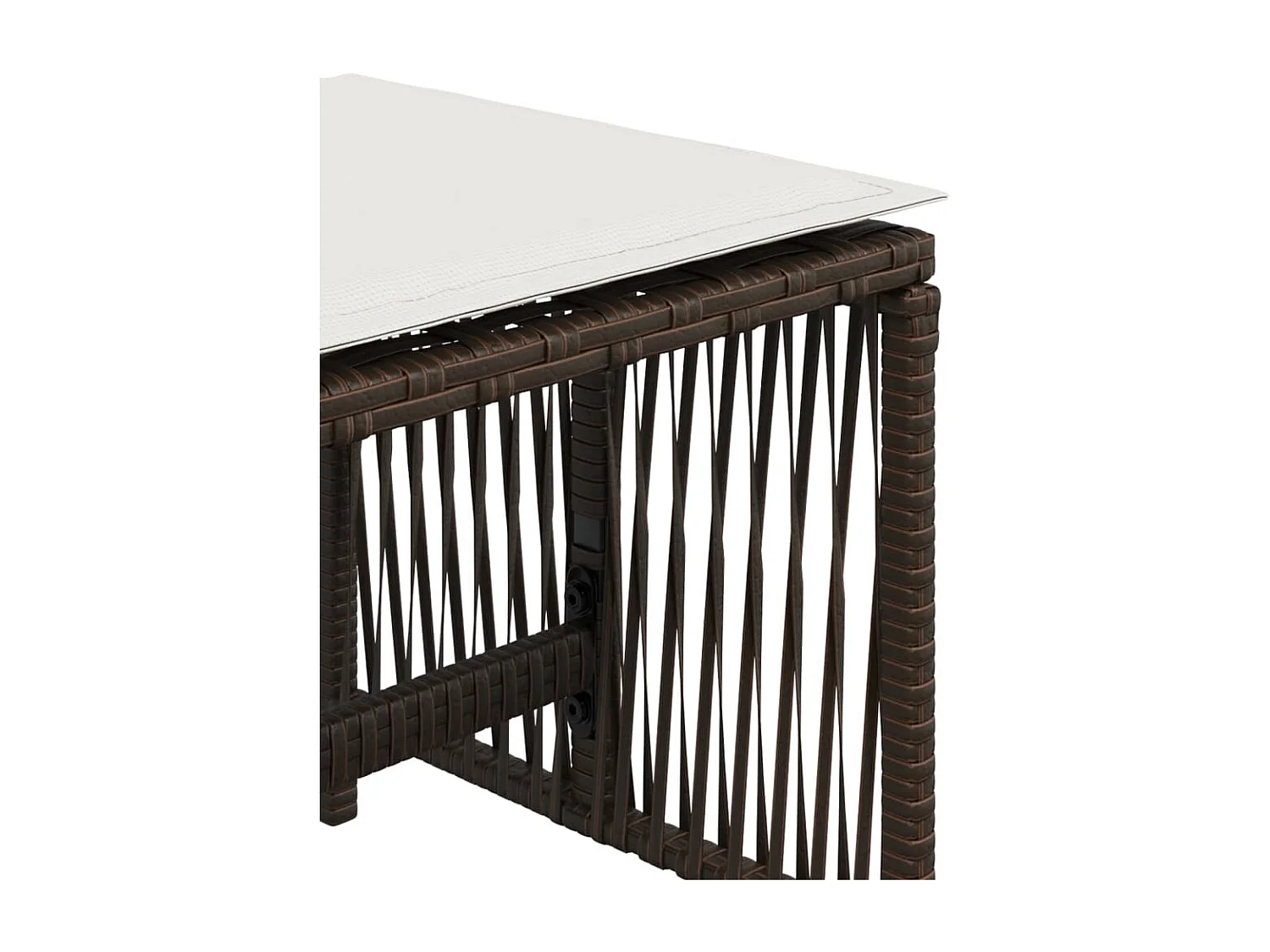 Tabourets de jardin et coussins lot de 4 marron résine tressée