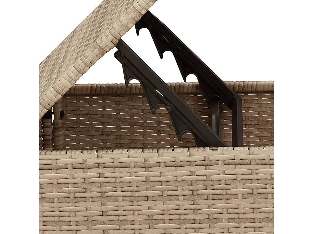 Taburete de jardín con cojín beige 55x55x37cm resina tejida