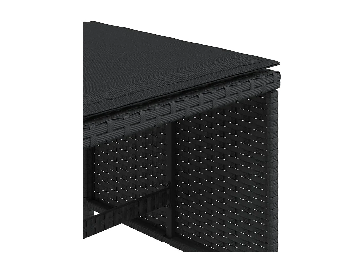 Tabourets de jardin avec coussins 4 pcs noir 40x40x35 cm rotin