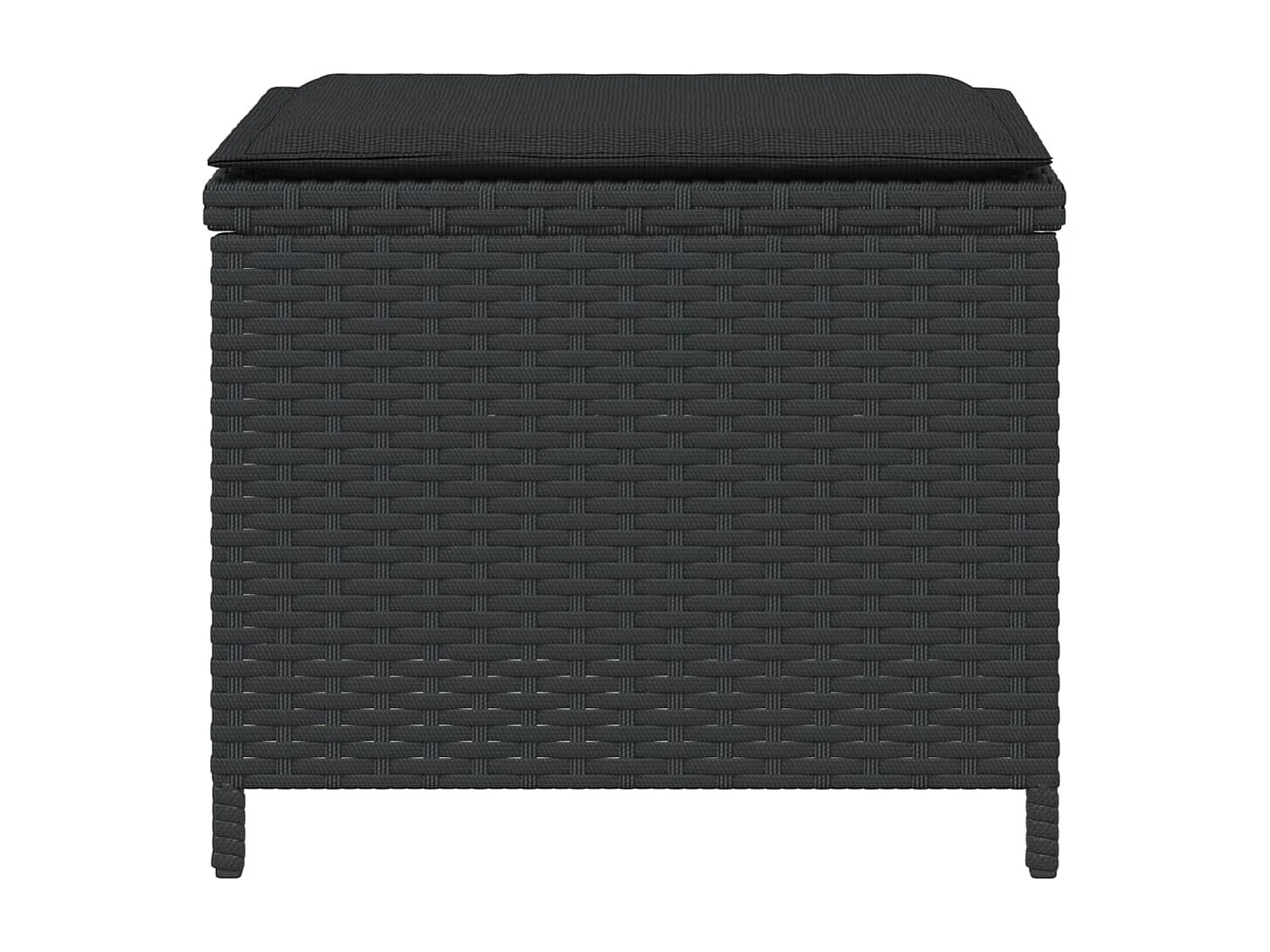 Tabourets de jardin avec coussins 4 pcs noir 40x40x35 cm rotin