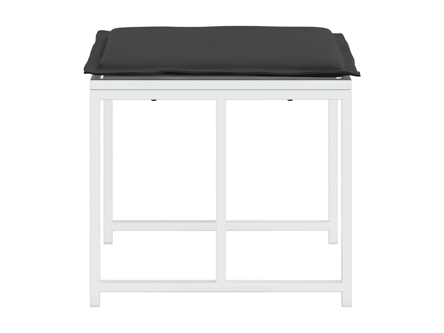 Sgabelli da giardino con cuscini 4 pezzi in acciaio bianco e Textilene